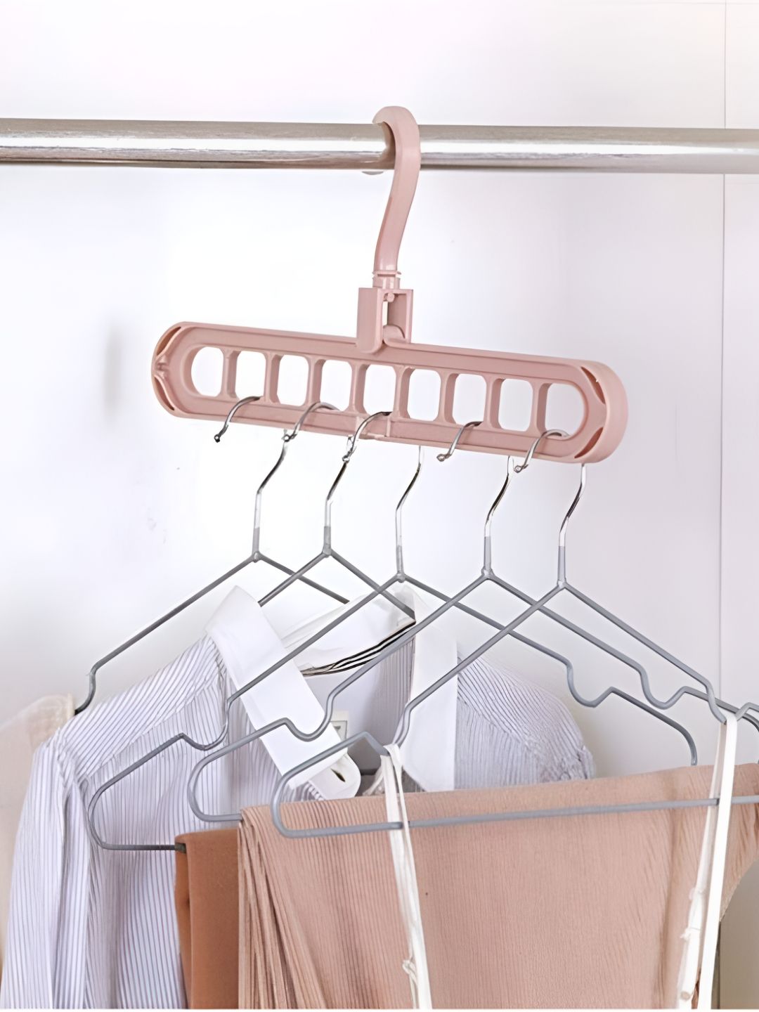 upkaranwale Pink Textured Clothes Drying Hanger deal from myntra