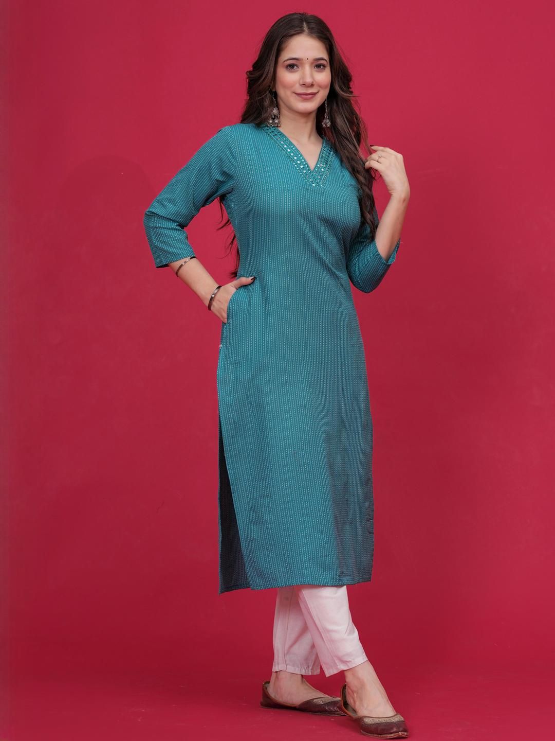 DIZON Women Woven Design Kurta Set