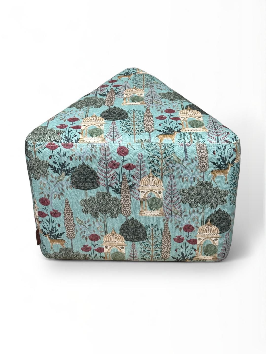 KURCHEE Floral Printed Wooden Ottoman-image-12
