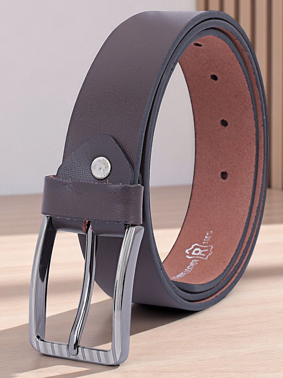 The Roadster Lifestyle Co. Men Textured Leather Formal Belt-picture-25