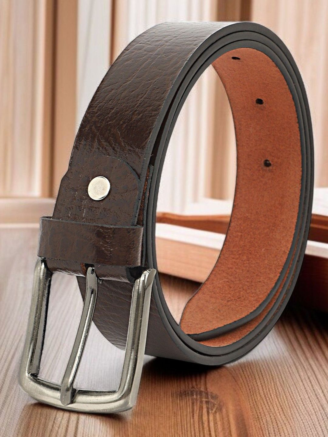 The Roadster Lifestyle Co. Men Textured Leather Belt-picture-12