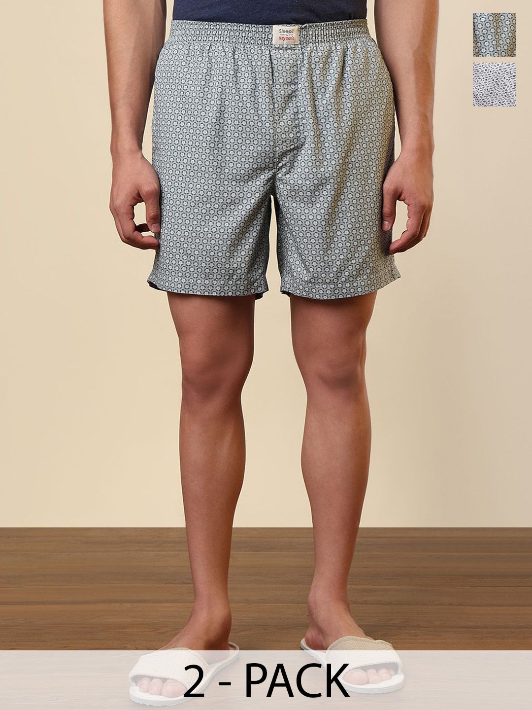 SleepZ by Raymond Pack Of 2 Printed Pure Cotton Mid-Rise Boxer AHBA00007-X1-picture-10