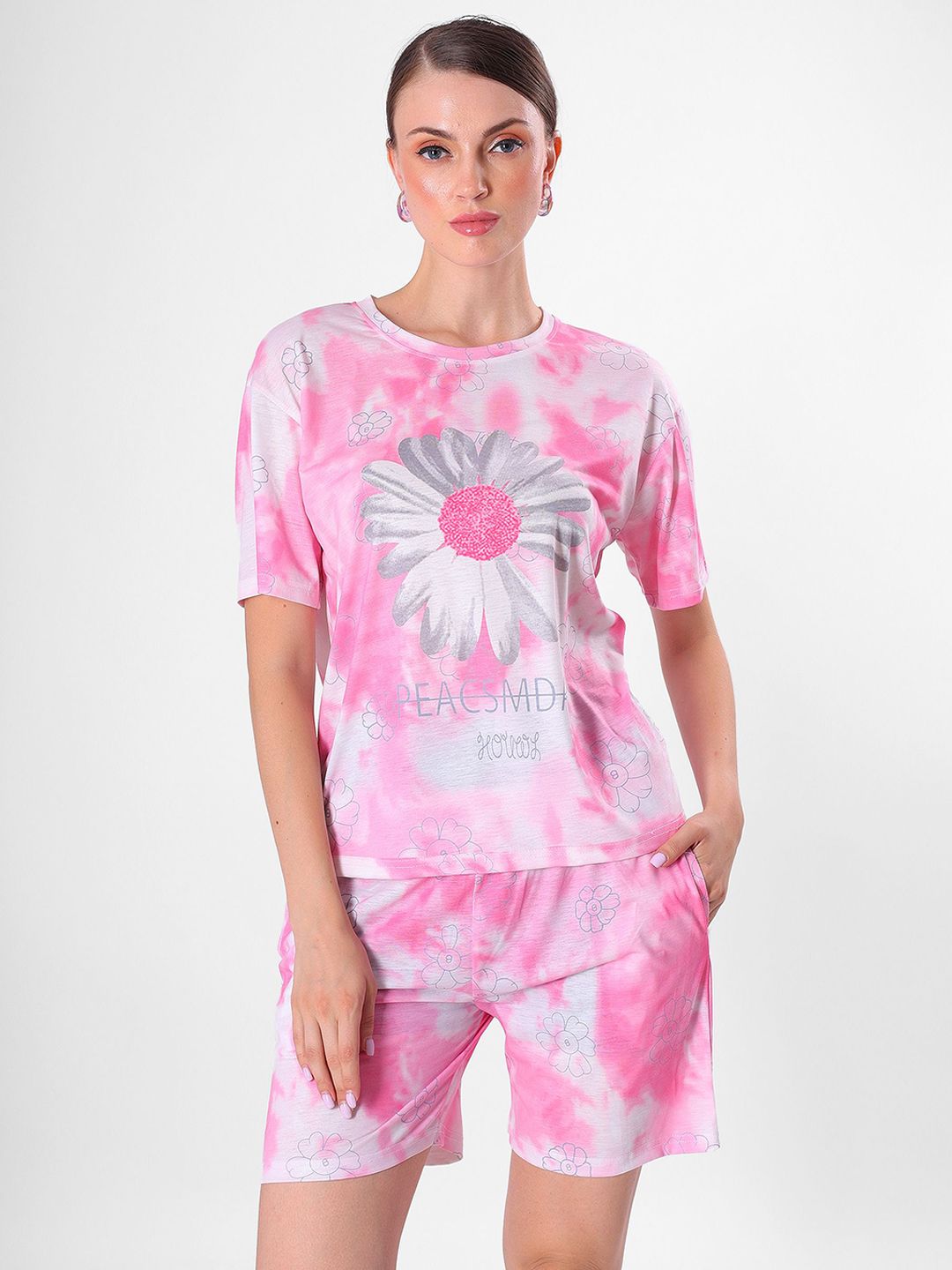 clobug Printed T-Shirt With Shorts Co-Ords