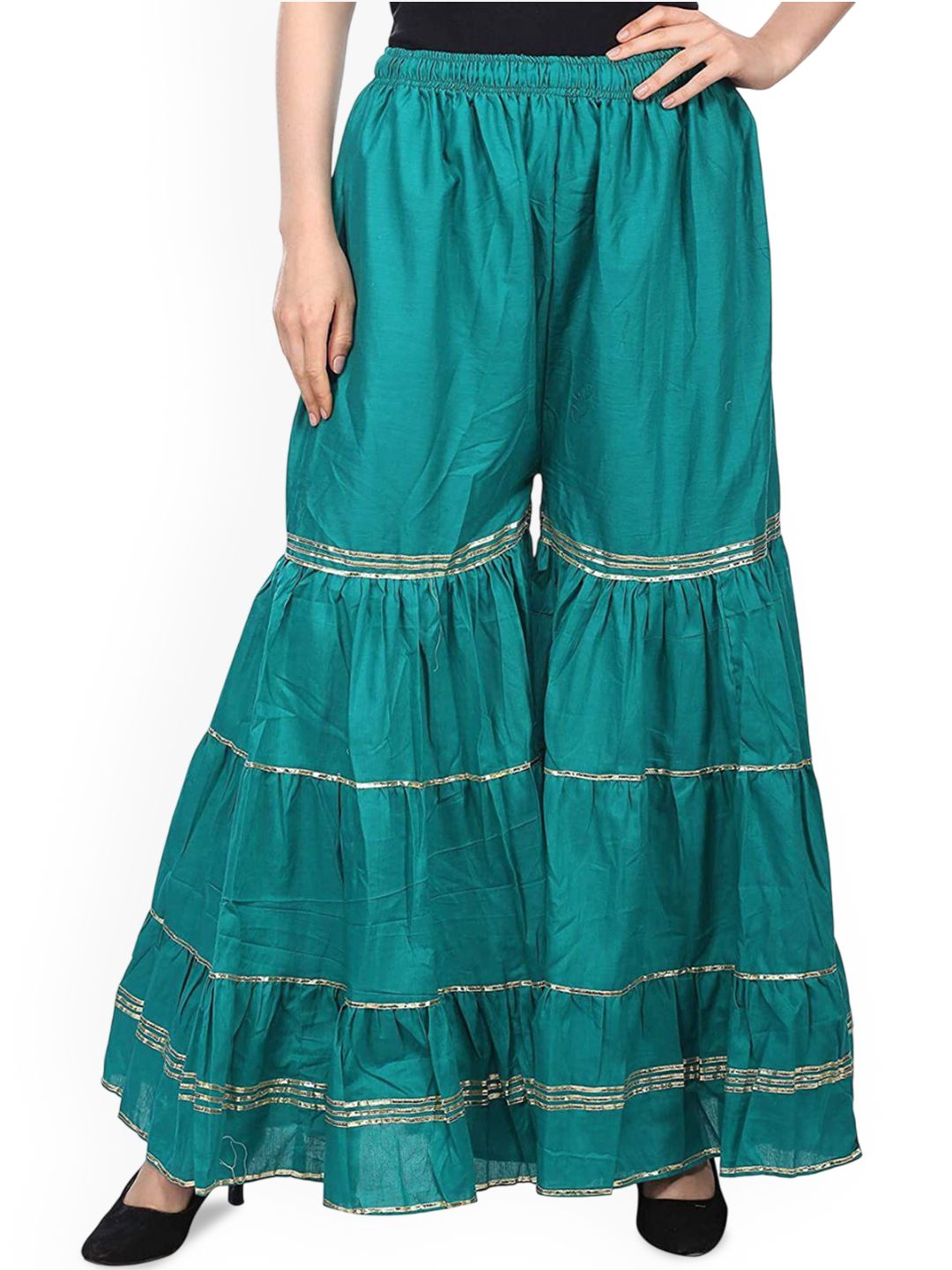 SRISARAS Women Regular Fit Mid-Rise Pleated Regular Trousers-picture-10