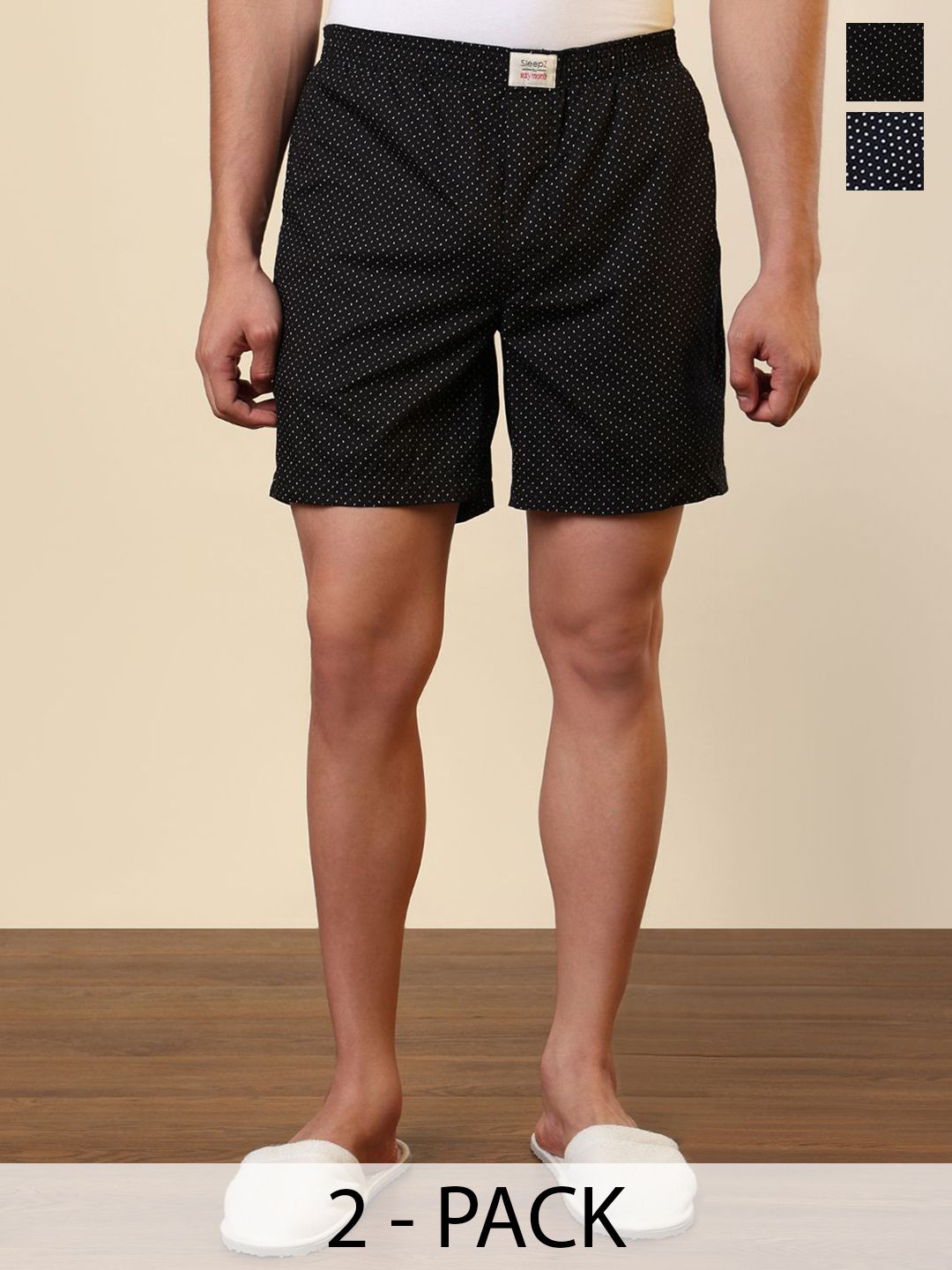 SleepZ by Raymond Pack Of 2 Printed Pure Cotton Mid-Rise Boxers AHBA00006-X1-picture-16