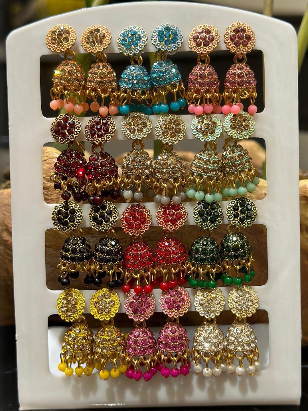 ANTICO Women Combo Of 12 Jhumka Earrings-picture-16