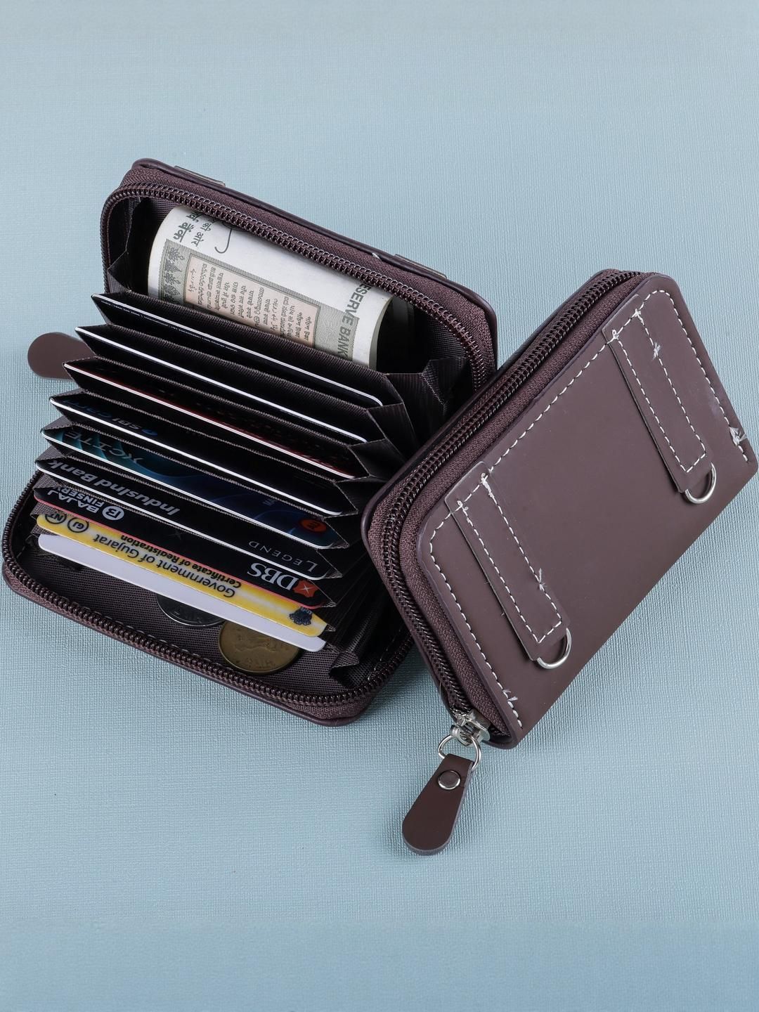 SZN Unisex Dark Brown RFID Protected Wallet-picture-18