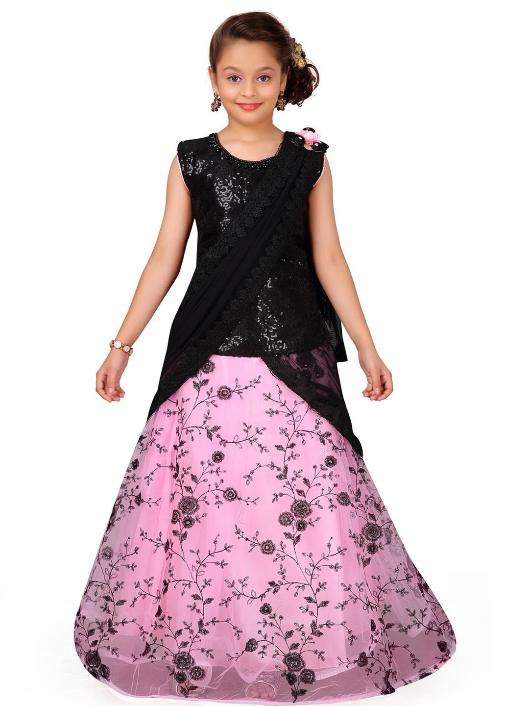 Sangria Girls Black Net Lehenga Choli-picture-35