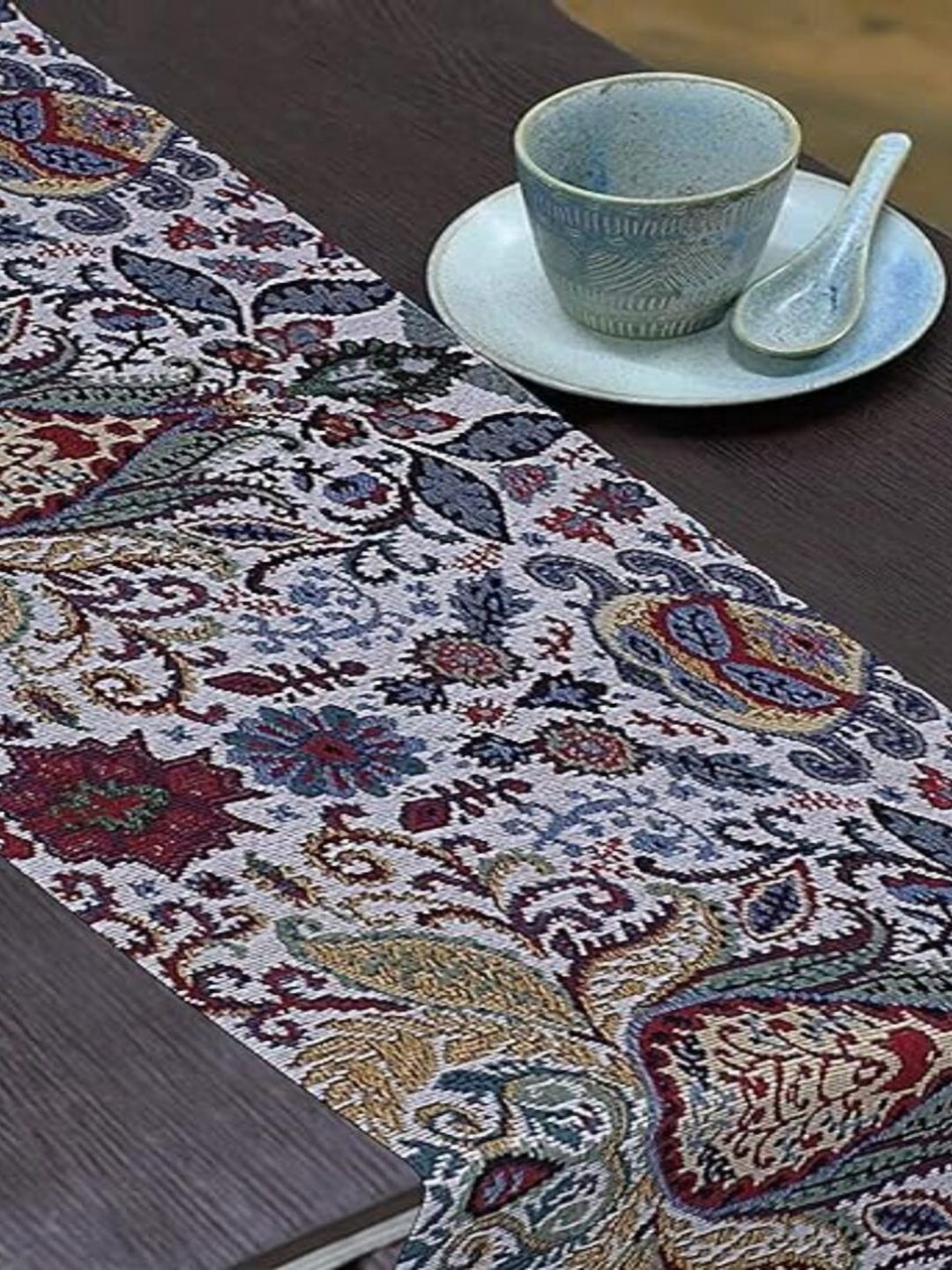 PRAKARTIK Blue & White Printed Pure Cotton Table Runner