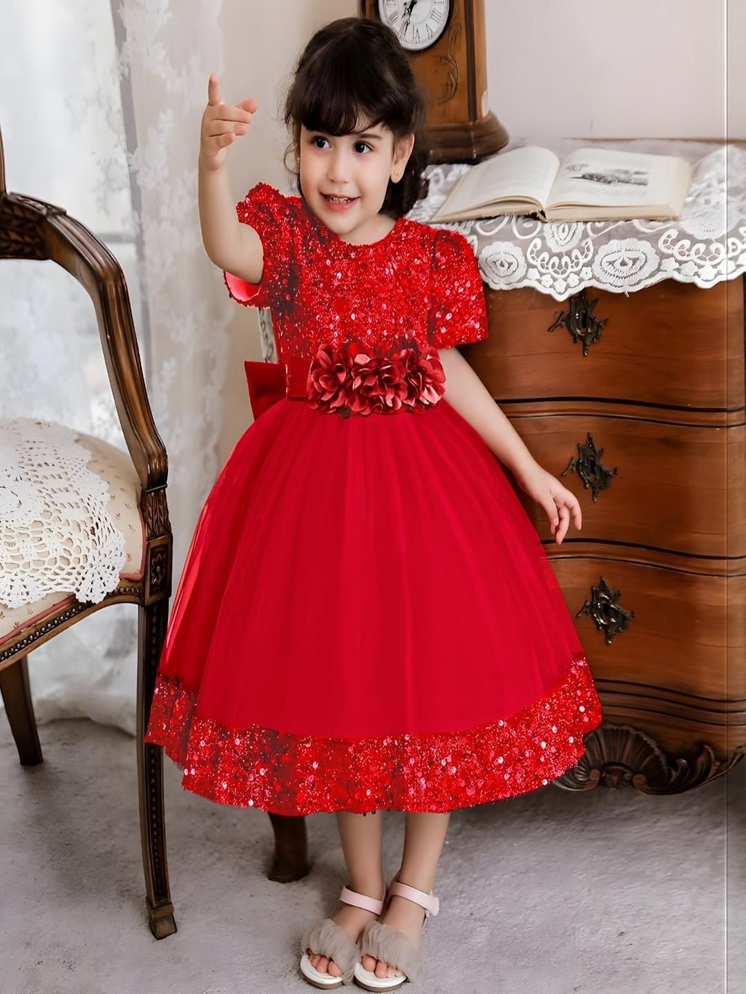 Texaso Premium Girls Polyester Dresses-picture-49