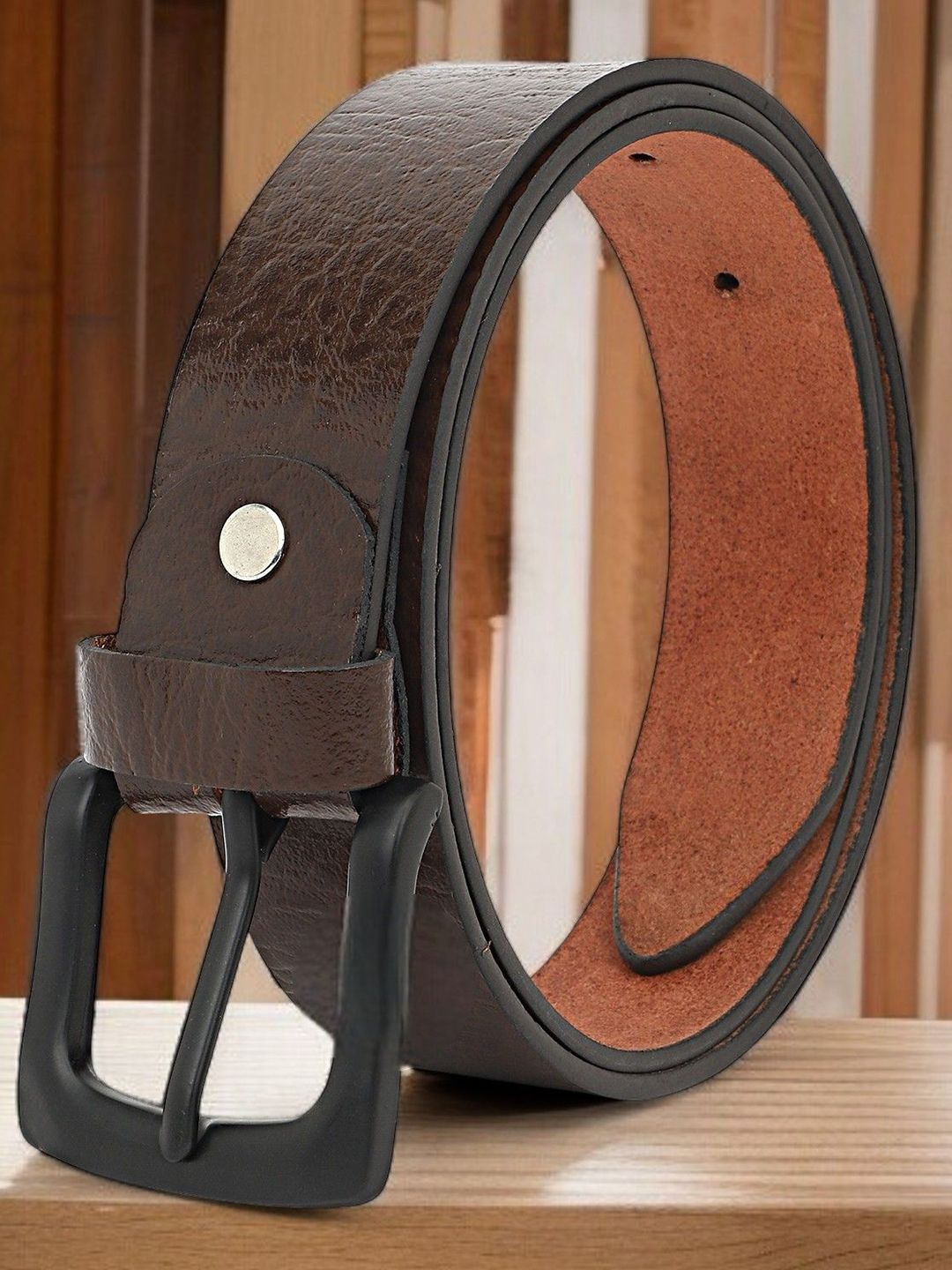 The Roadster Lifestyle Co. Men Textured Leather Formal Belt-picture-54