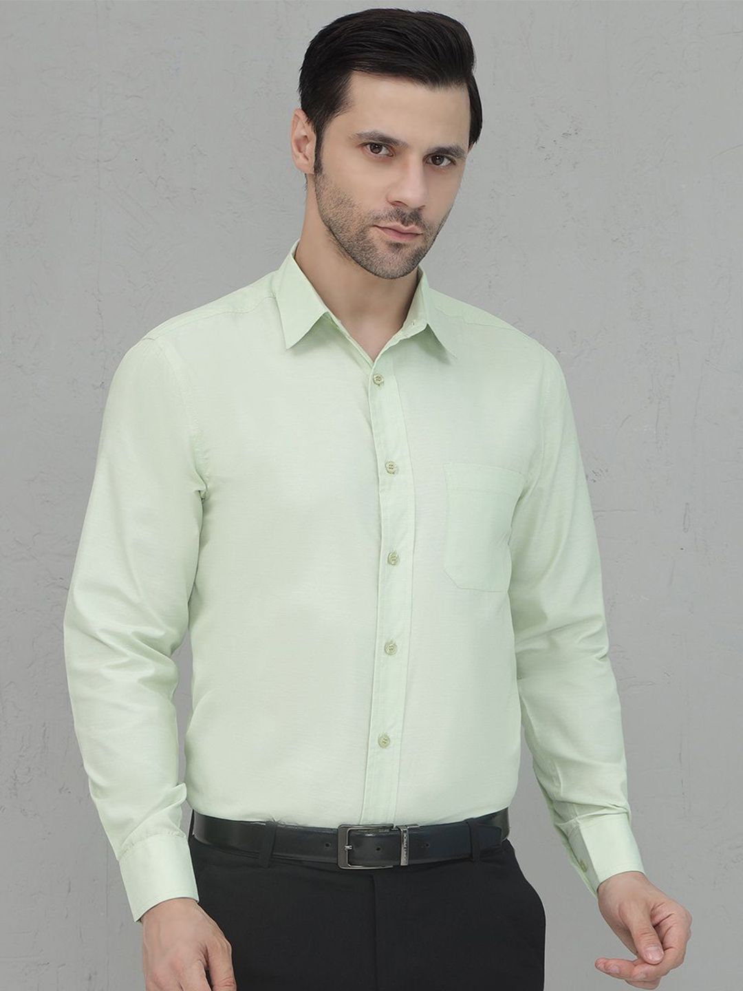 JAKANARY Men Premium Fit Solid Spread Collar Cotton Formal Shirt-picture-28