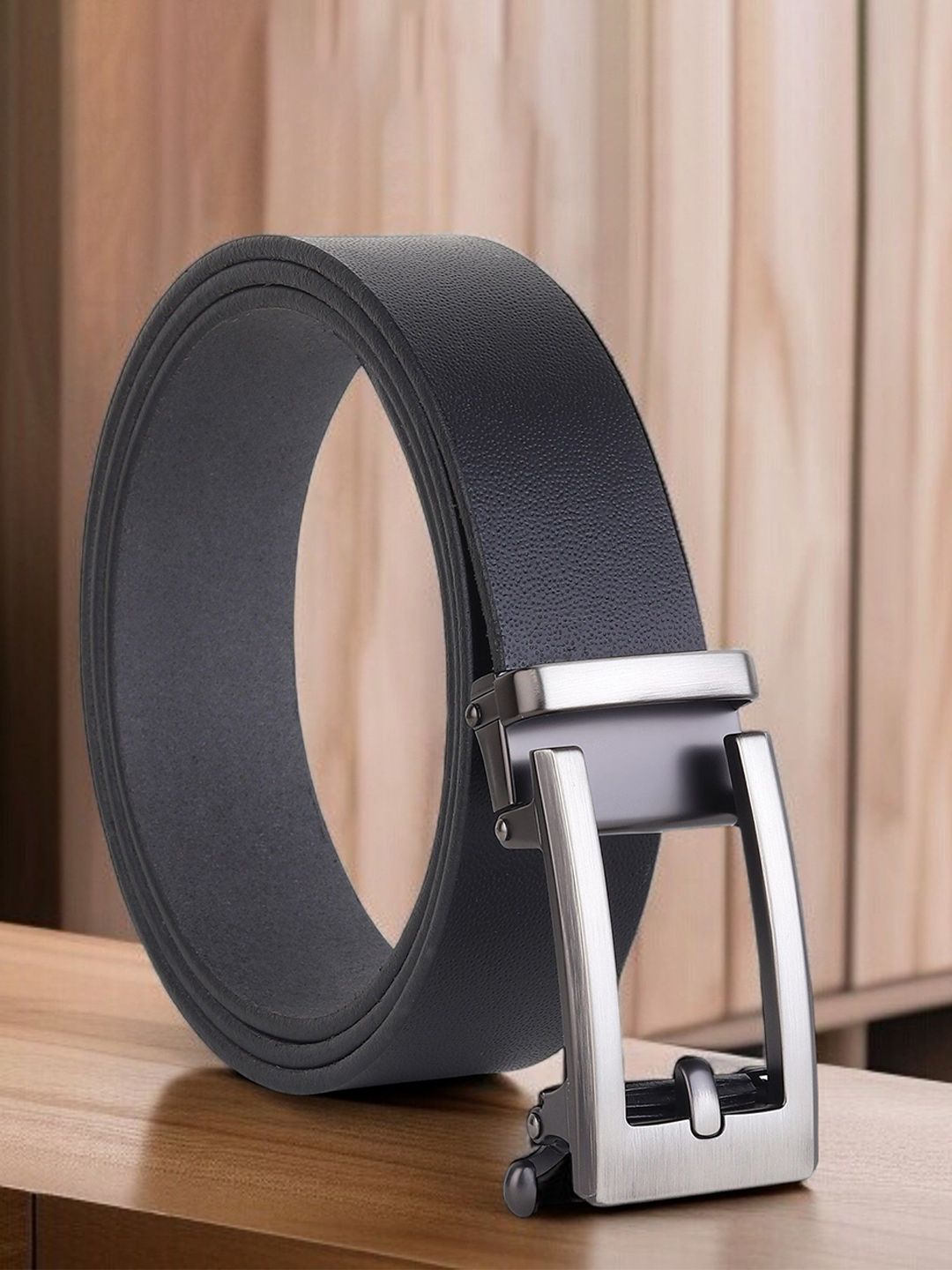 The Roadster Lifestyle Co Men Textured Leather Formal Belt-picture-18