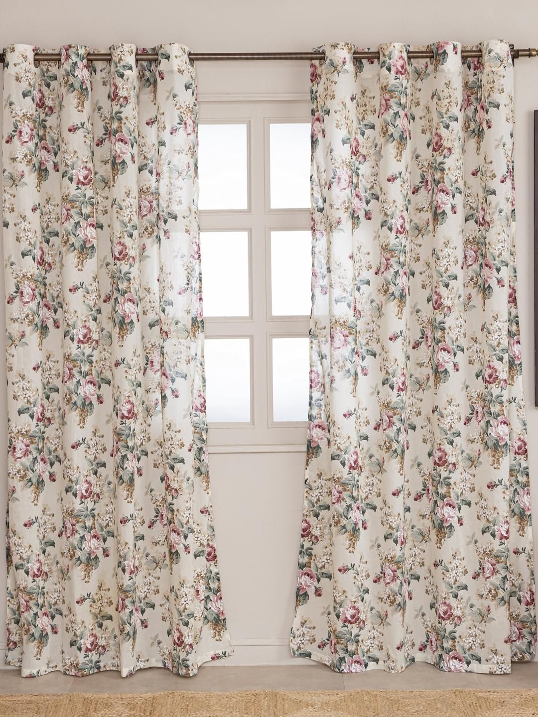 The Home Story Set of 2 Cotton Sheer Door Curtain-image-22