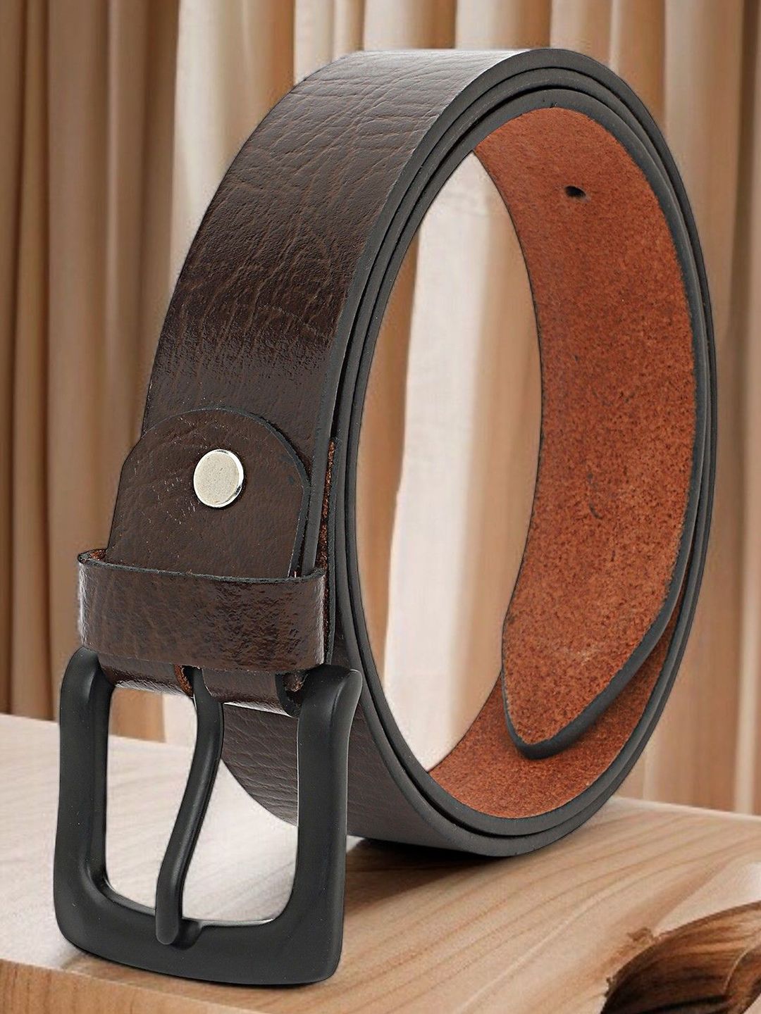 The Roadster Lifestyle Co. Men Textured Leather Belt-picture-46