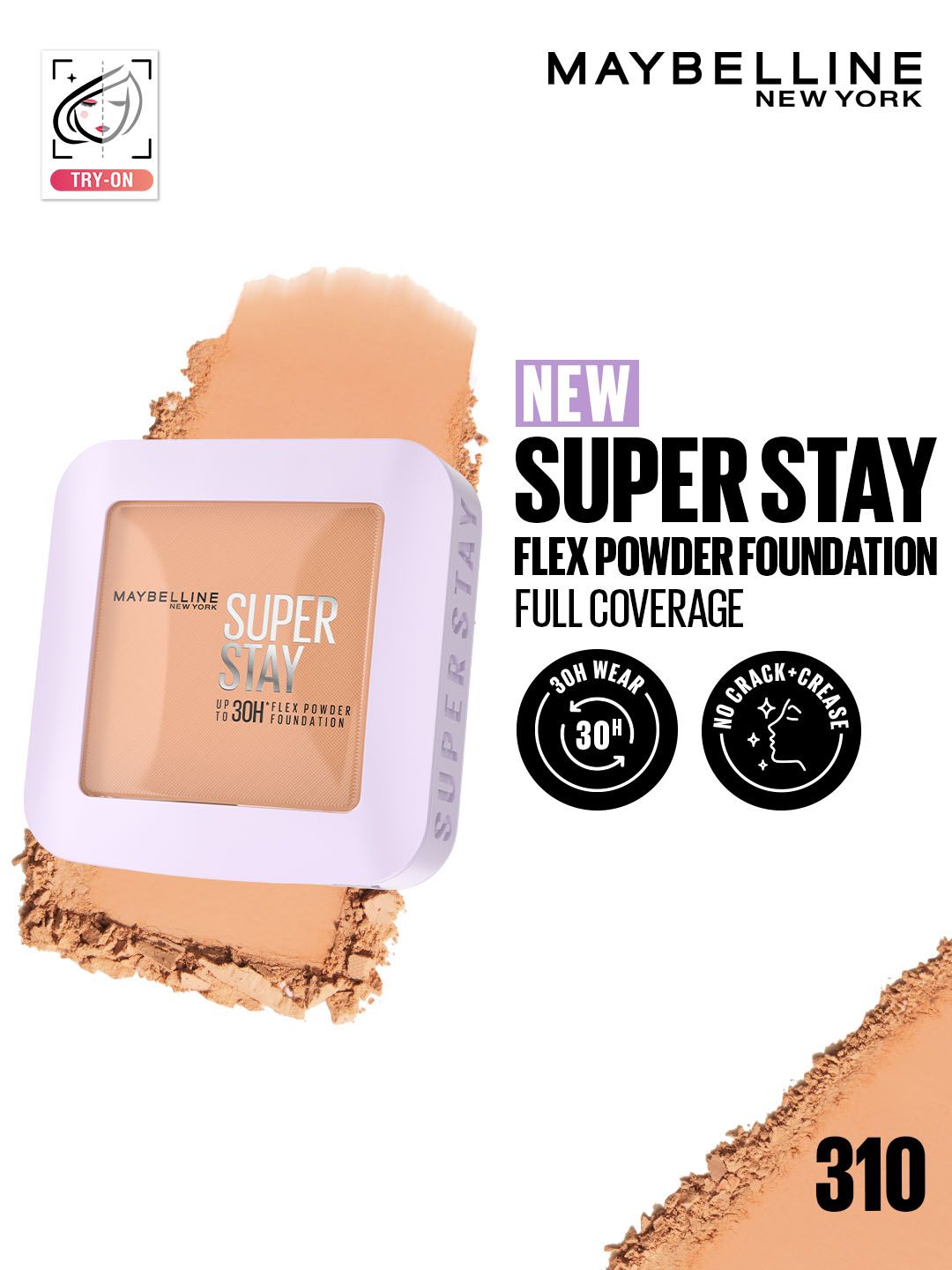 Maybelline New York Super Stay Flex Powder Full Coverage Foundation for Oily Skin 9g - 310-picture-14