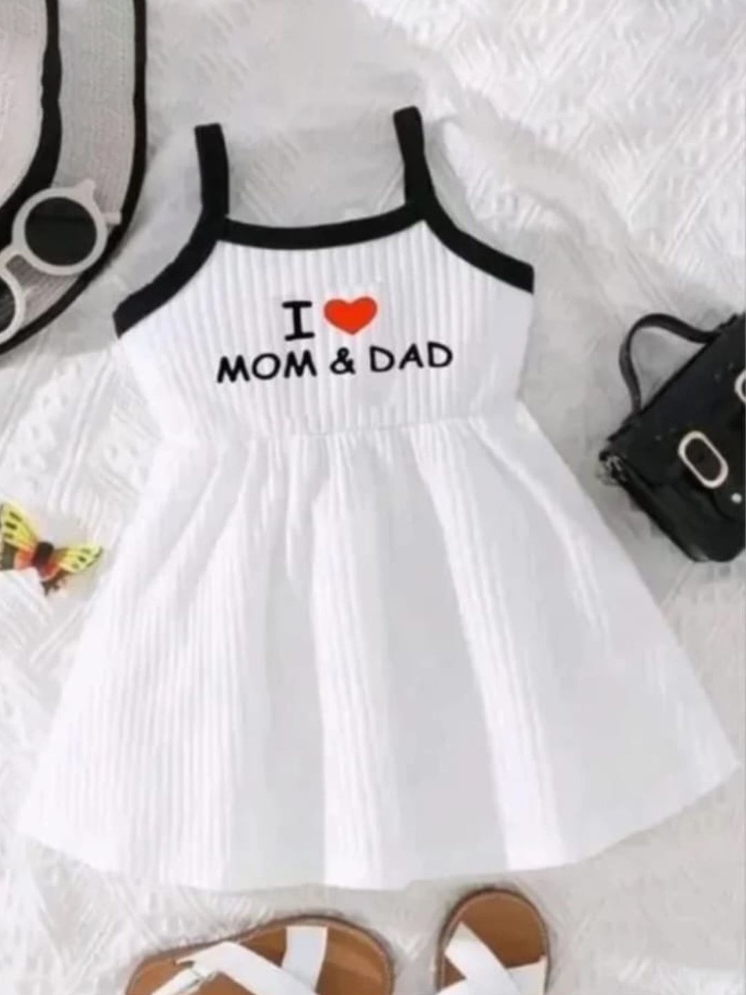 4YOU DRESSES Girls Typography Embroidered Square Neck Fit & Flare Dress-image-5