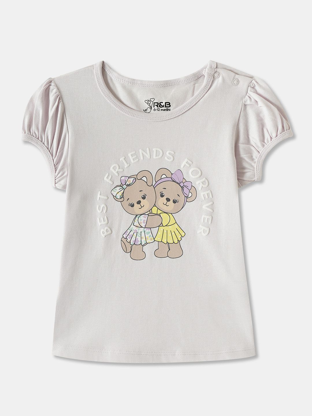 R&B Girls Printed Puff Sleeve Cotton Top-picture-10