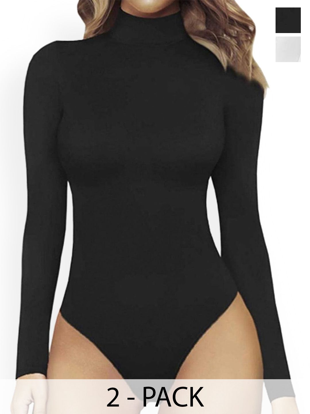 TRENDY ERA Pack Of 2 High Neck Bodysuits-picture-33