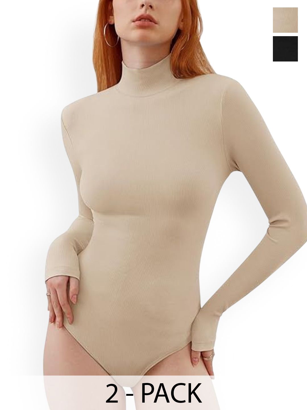 ZEROZABAR Pack Of 2 High Neck Bodysuit