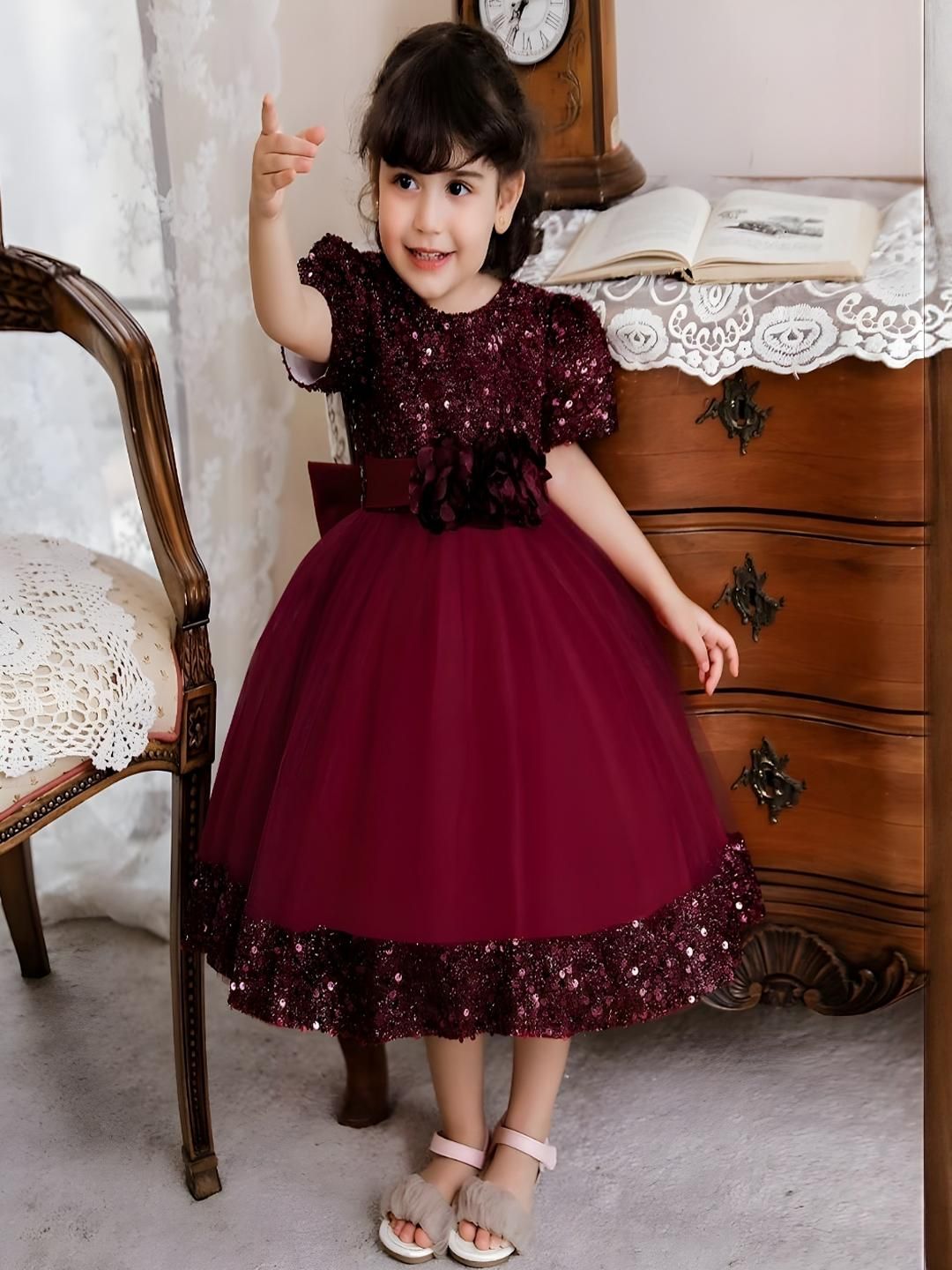 Texaso Premium Girls Polyester Dresses-picture-54