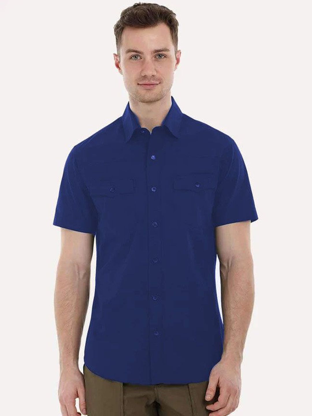 BASE 41 Men Custom Fit Solid Spread Collar Casual Shirt-image-31