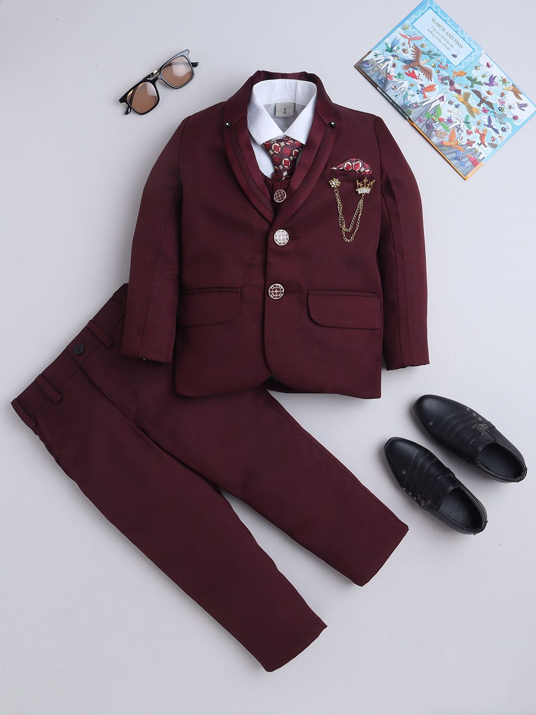 Sangria Boys 5-Piece Single Breasted Suit-image-26