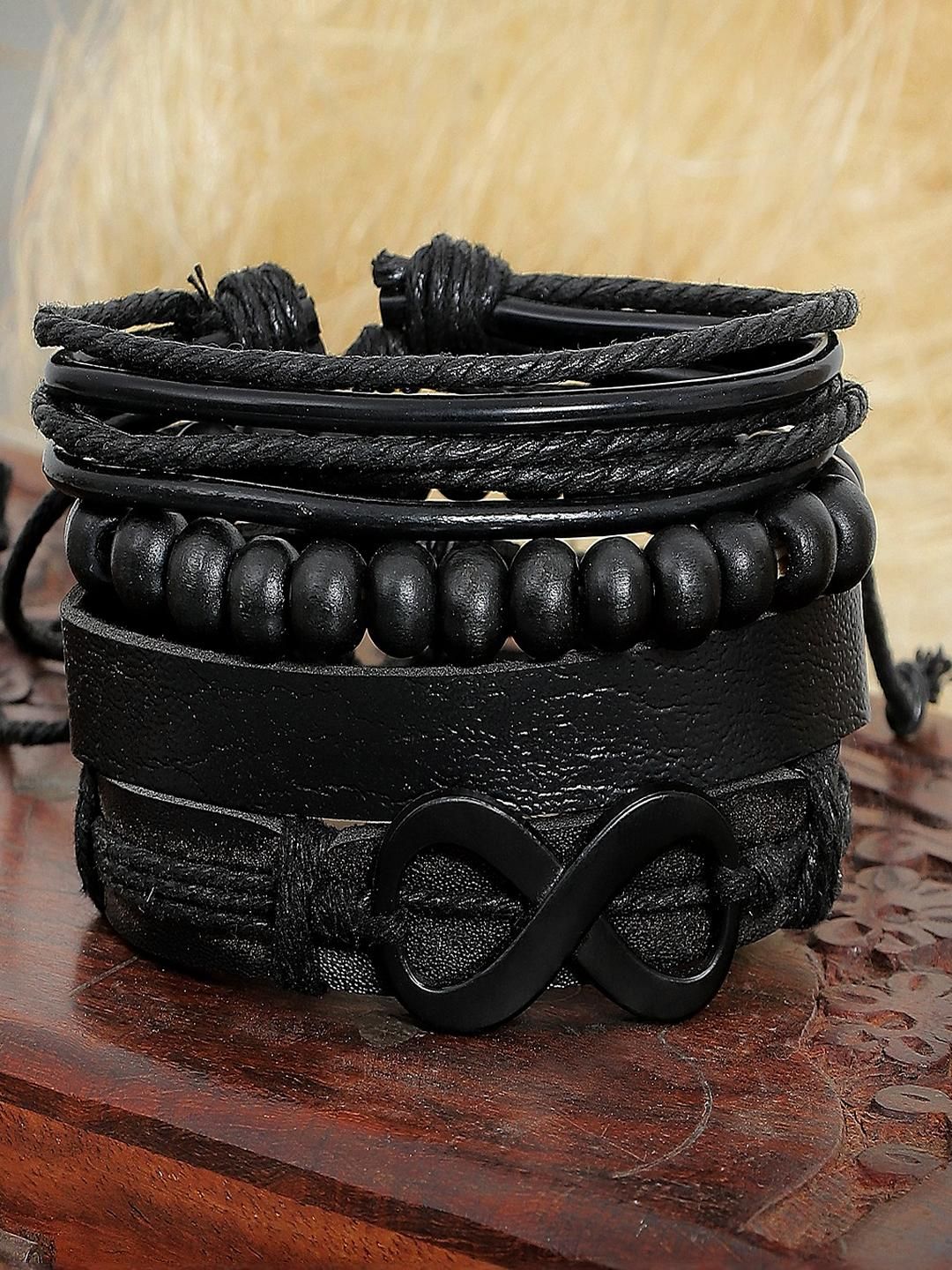 Vientiq Black Leather Bracelet-picture-41
