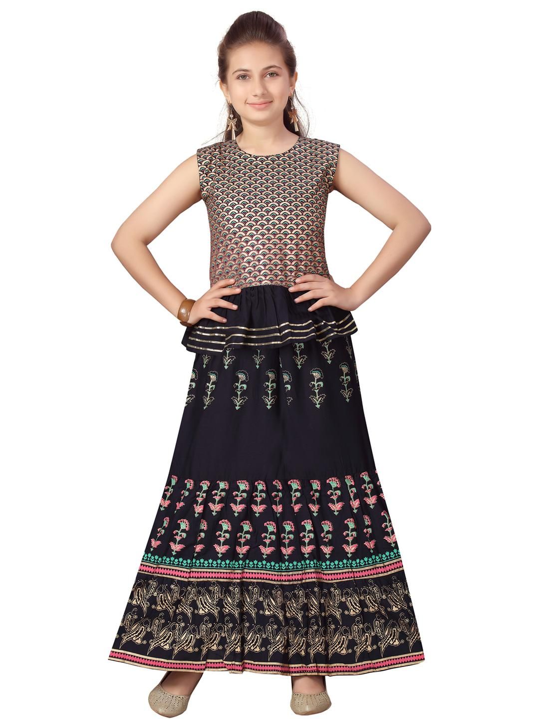 Sangria Girls Navy Blue Cotton Lehenga Choli-image-32