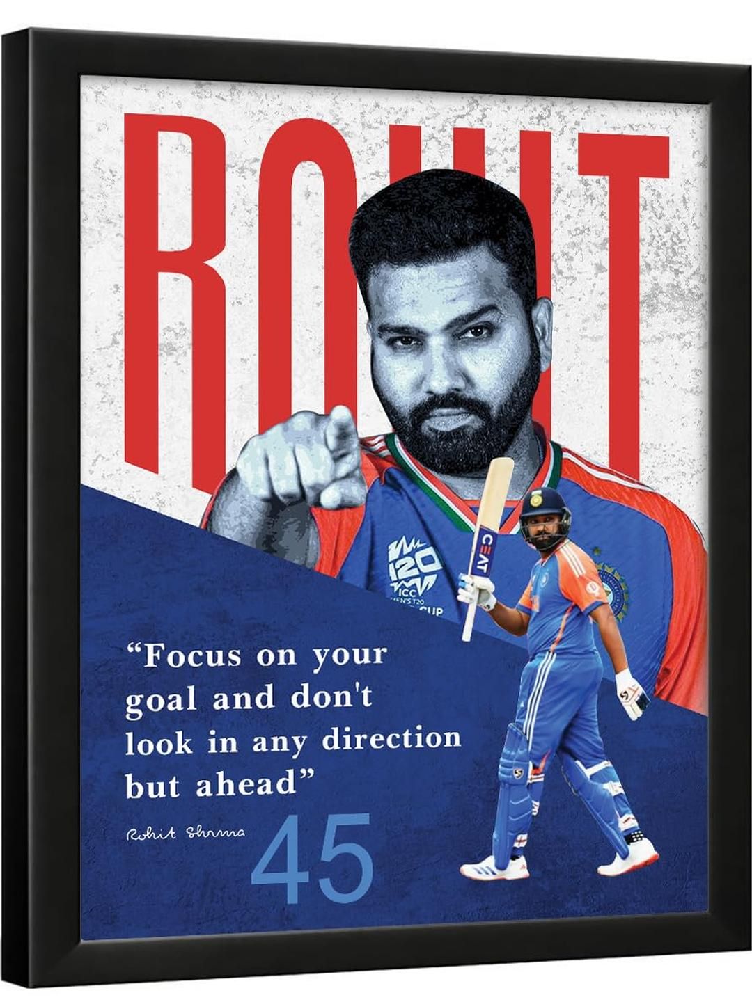 Chaka Chaundh Rohit Sharma Quotes Wall Art-image-26