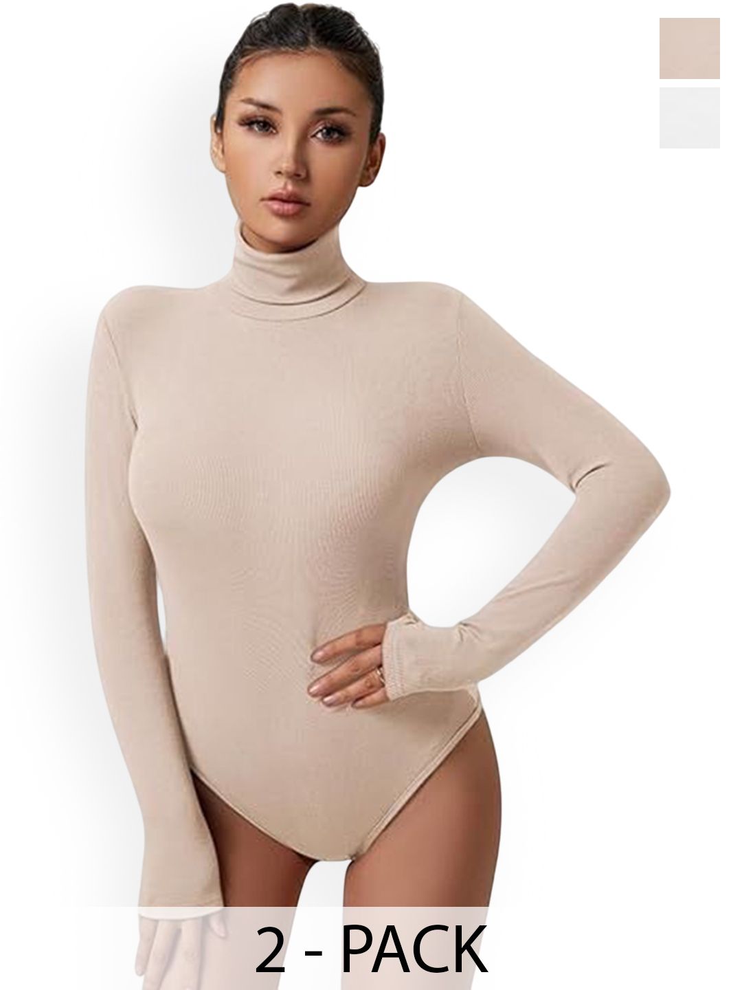 ZEROZABAR Pack Of 2 High Neck Bodysuit-picture-24