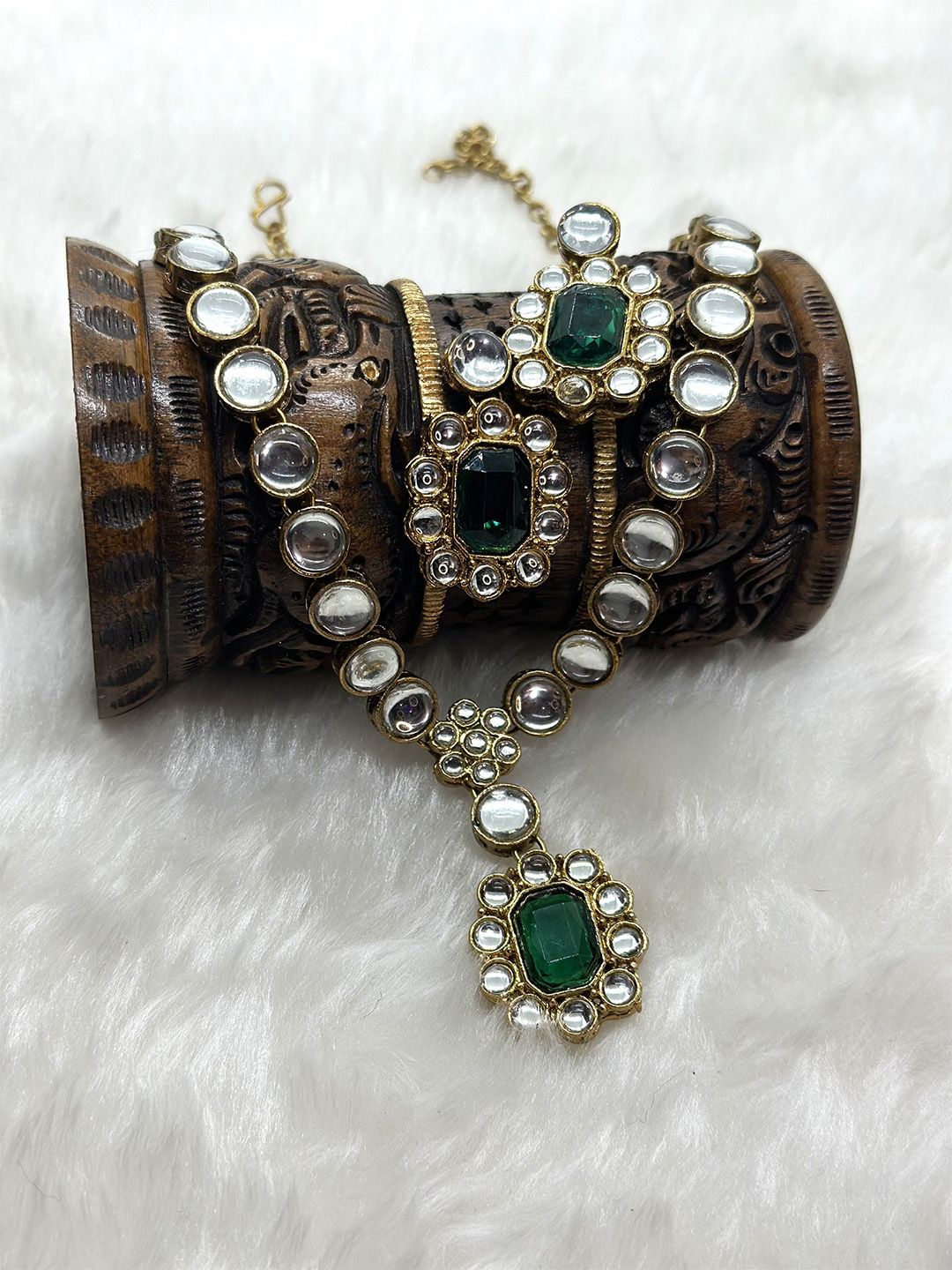 Anouk Copper-Plated Kundan Stones Studded Necklace And Earrings-picture-45