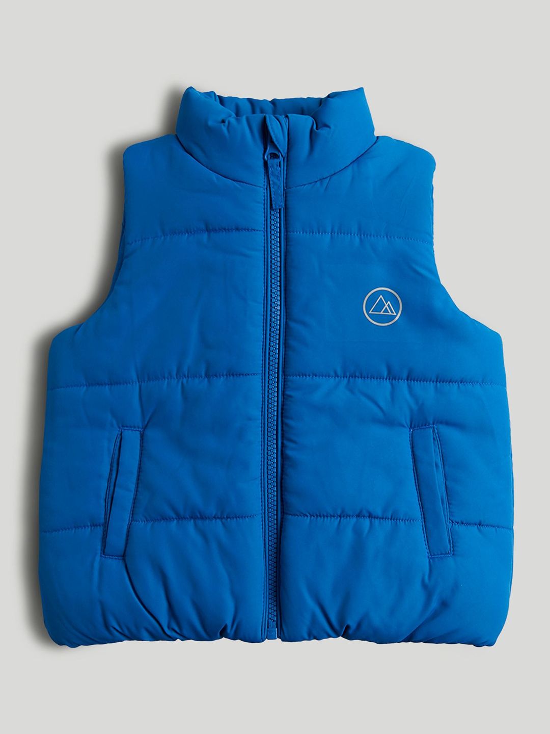 mothercare Boys Solid Mock Collar Gilet Jacket