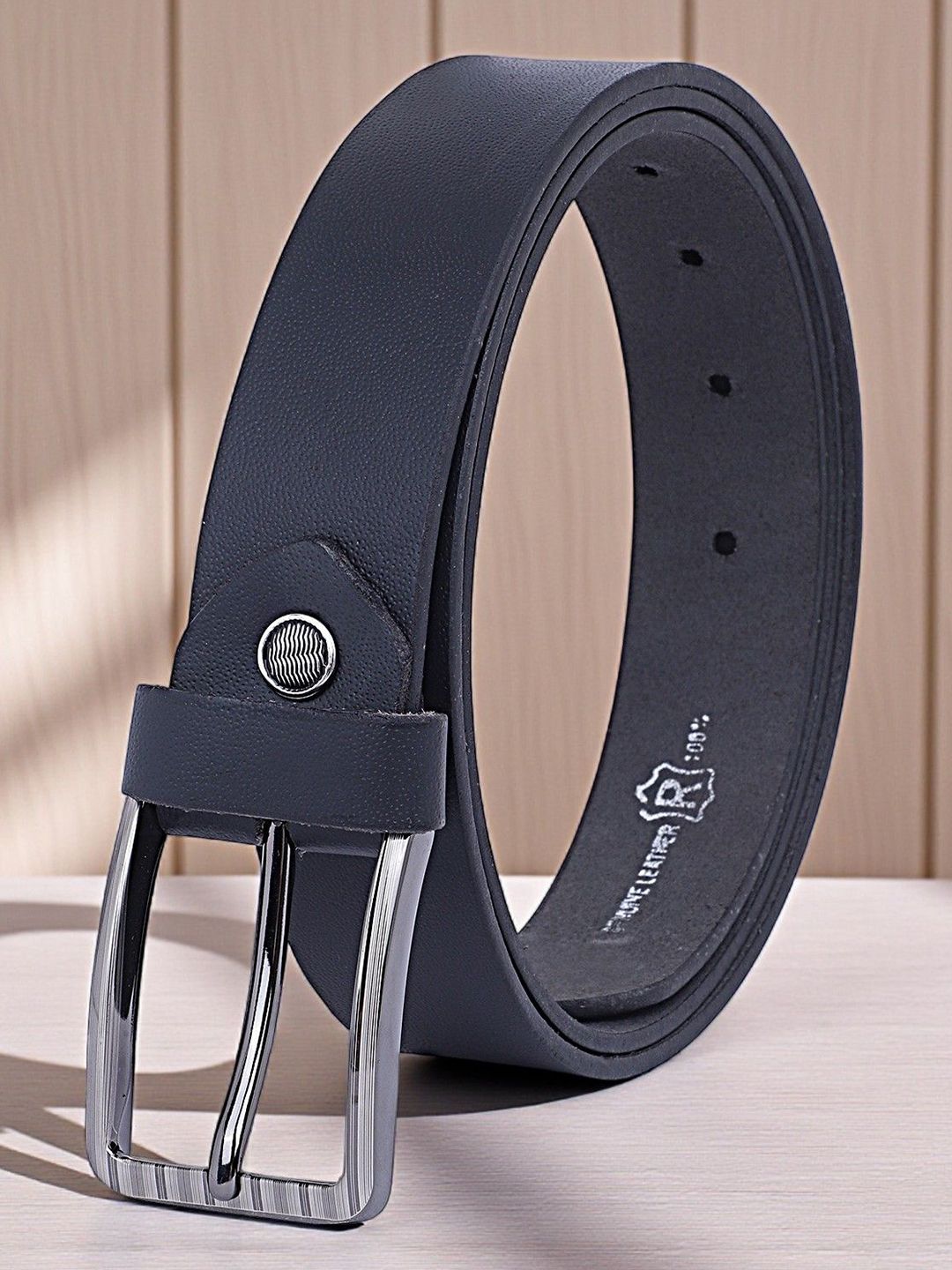 The Roadster Lifestyle Co Men Textured Genuine Leather Formal Belt-picture-26