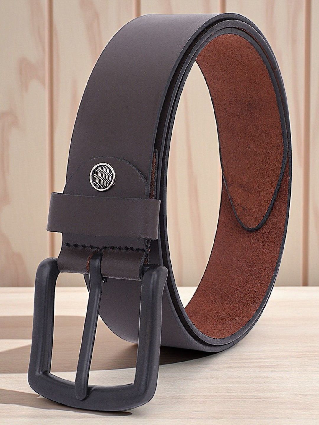 The Roadster Lifestyle Co. Men Textured Leather Formal Belt-picture-56