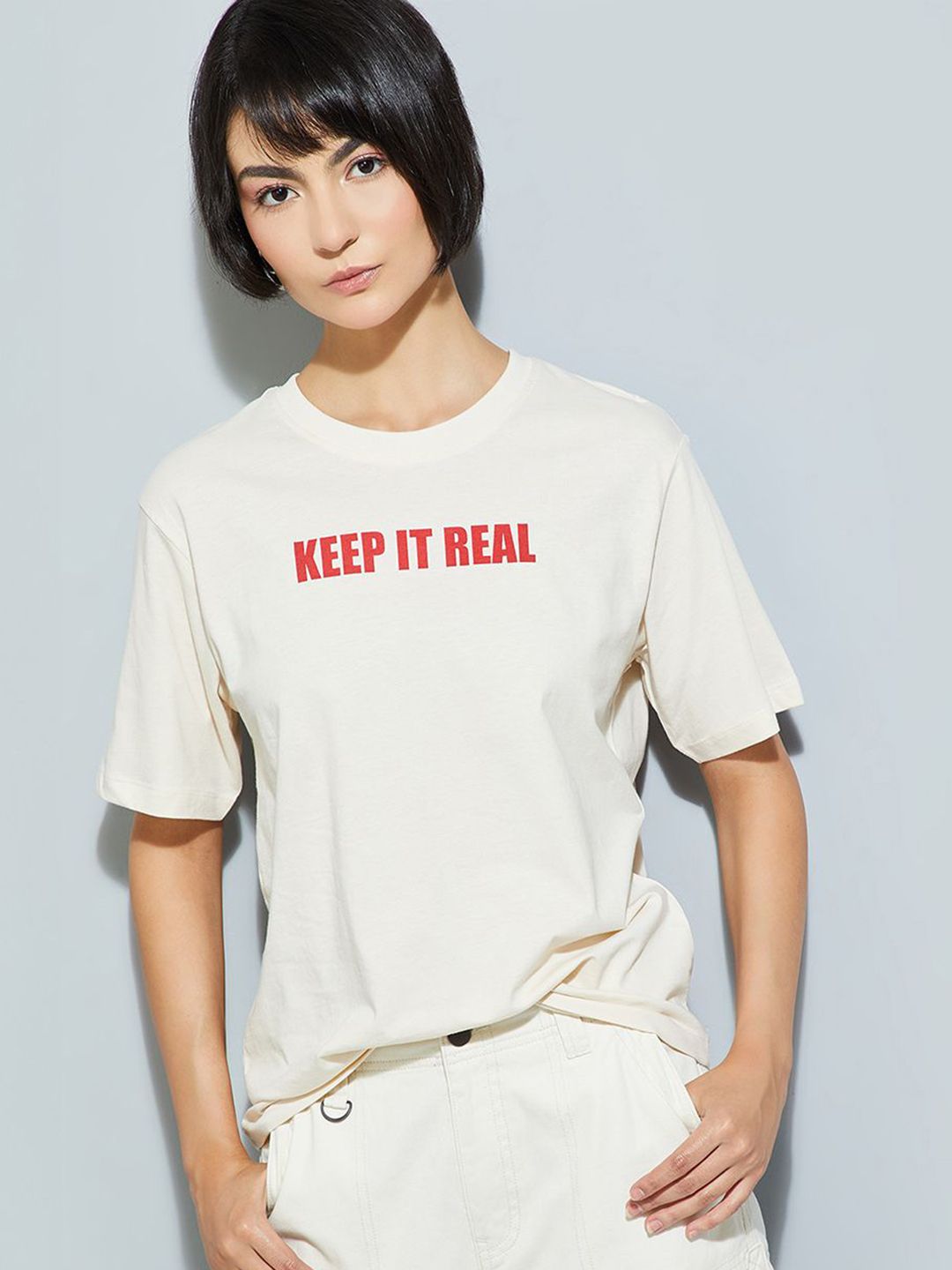 max Women Printed Mandarin Collar T-shirt-picture-40