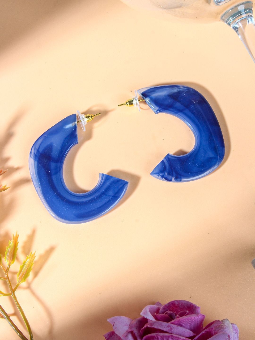 StyleCast Gold Plated Contemporary Half Hoop Earrings-picture-23