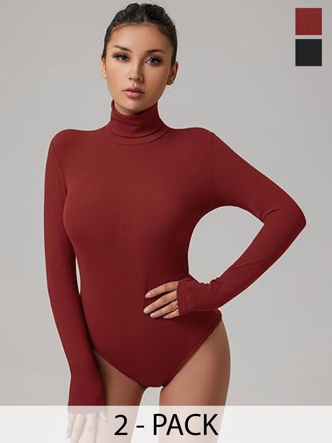TRENDY ERA Pack Of 2 High Neck Bodysuits-picture-35