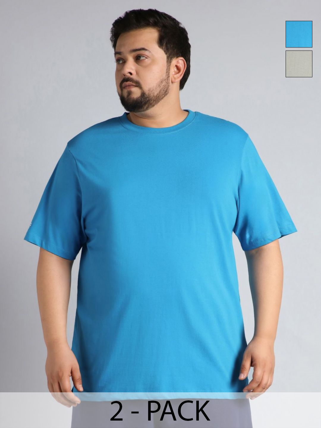 CULT Men Pack of 2 Essential Cotton Plus Size T-shirt-picture-42