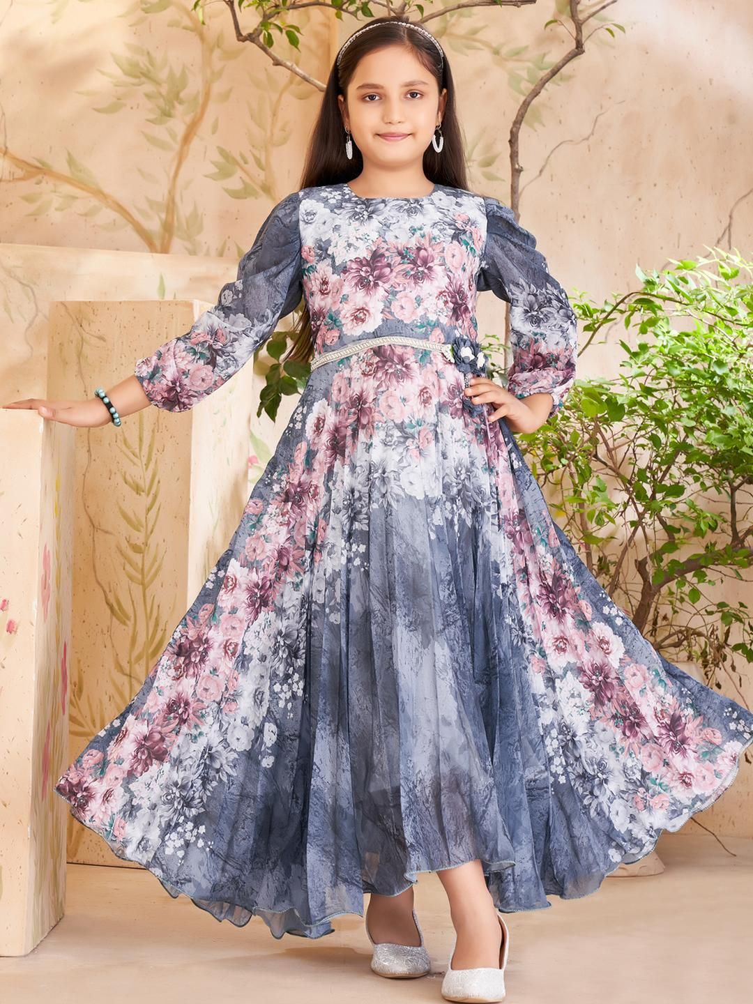 Muhuratam Girls Georgette Dresses-image-41