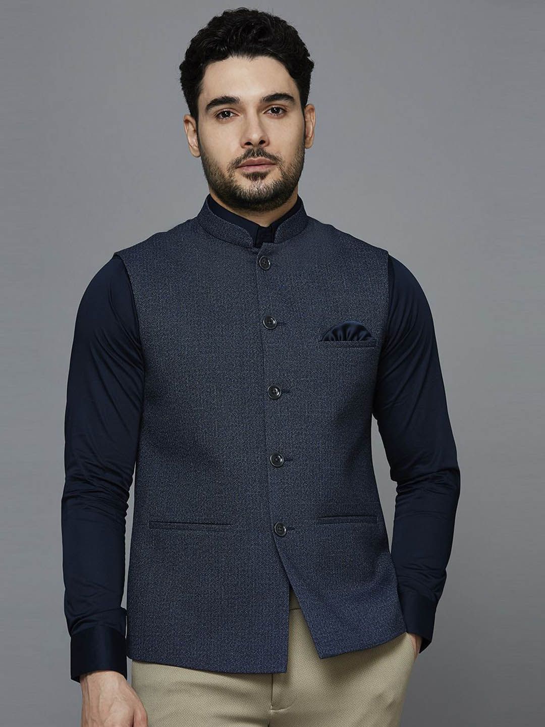 ESSAS club Woven Design Nehru Jacket