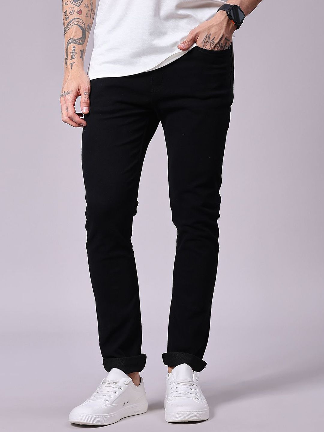V-Mart Men Slim Fit Mid-Rise Low Distress Jeans-picture-37