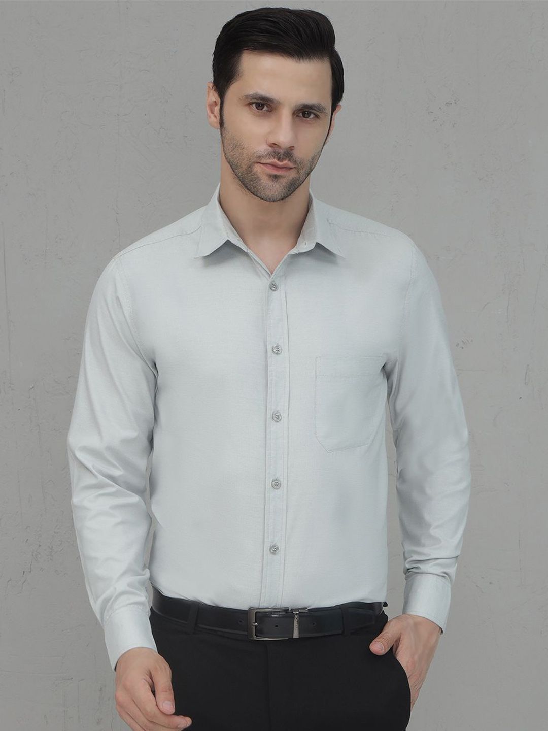 JAKANARY Men Premium Fit Solid Spread Collar Cotton Formal Shirt-picture-27