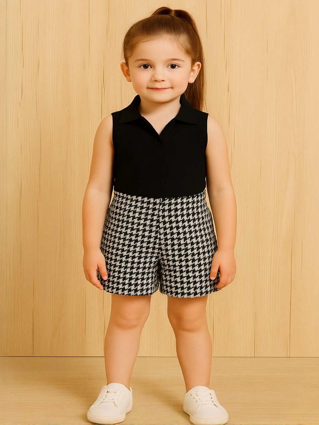 RAMIAAZ Black Self Design Cotton Blend Clothing Set-image-1