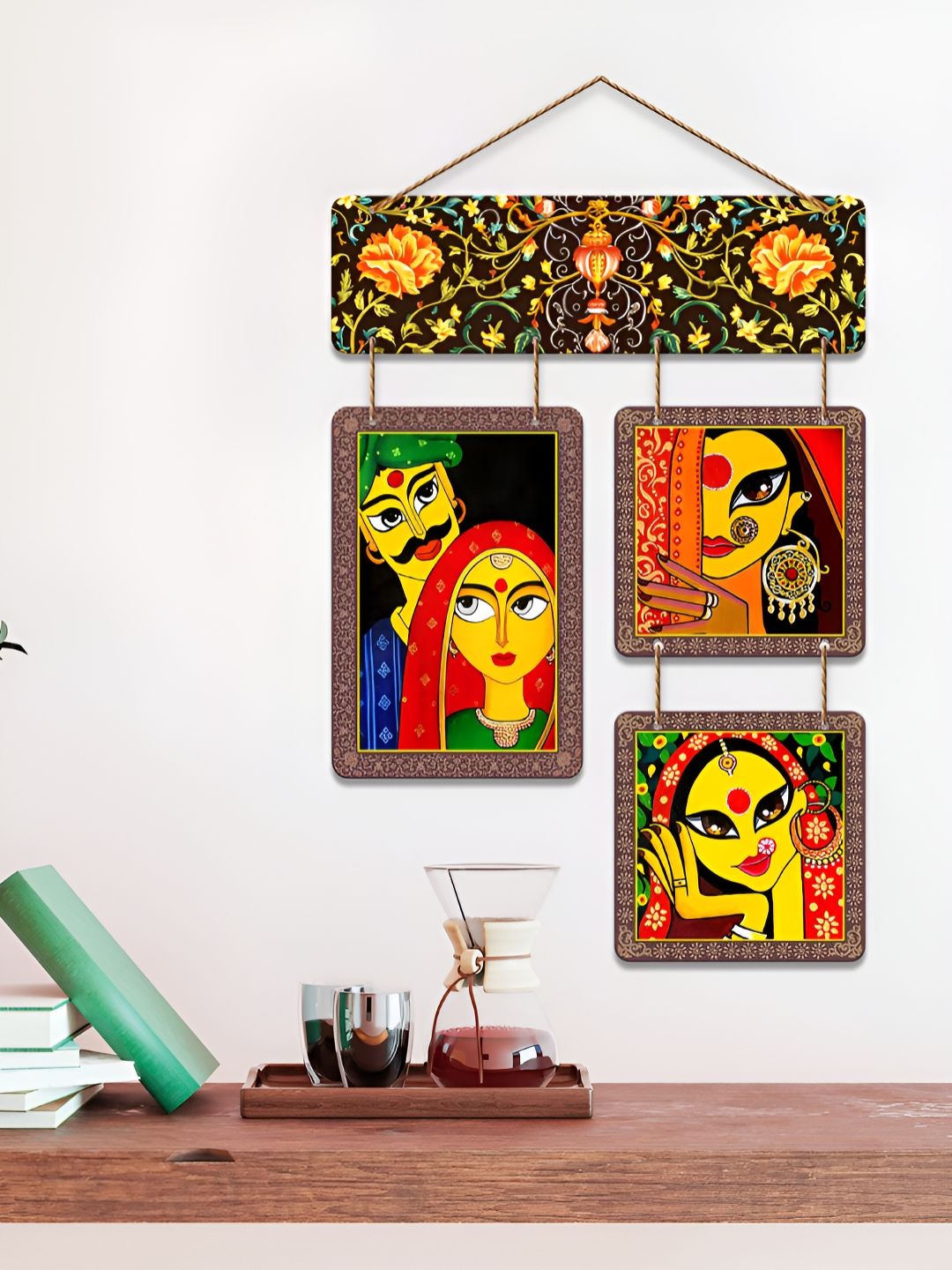 ArtVibes Multicoloured Wood Rajasthani Art Wall Hanging-picture-27