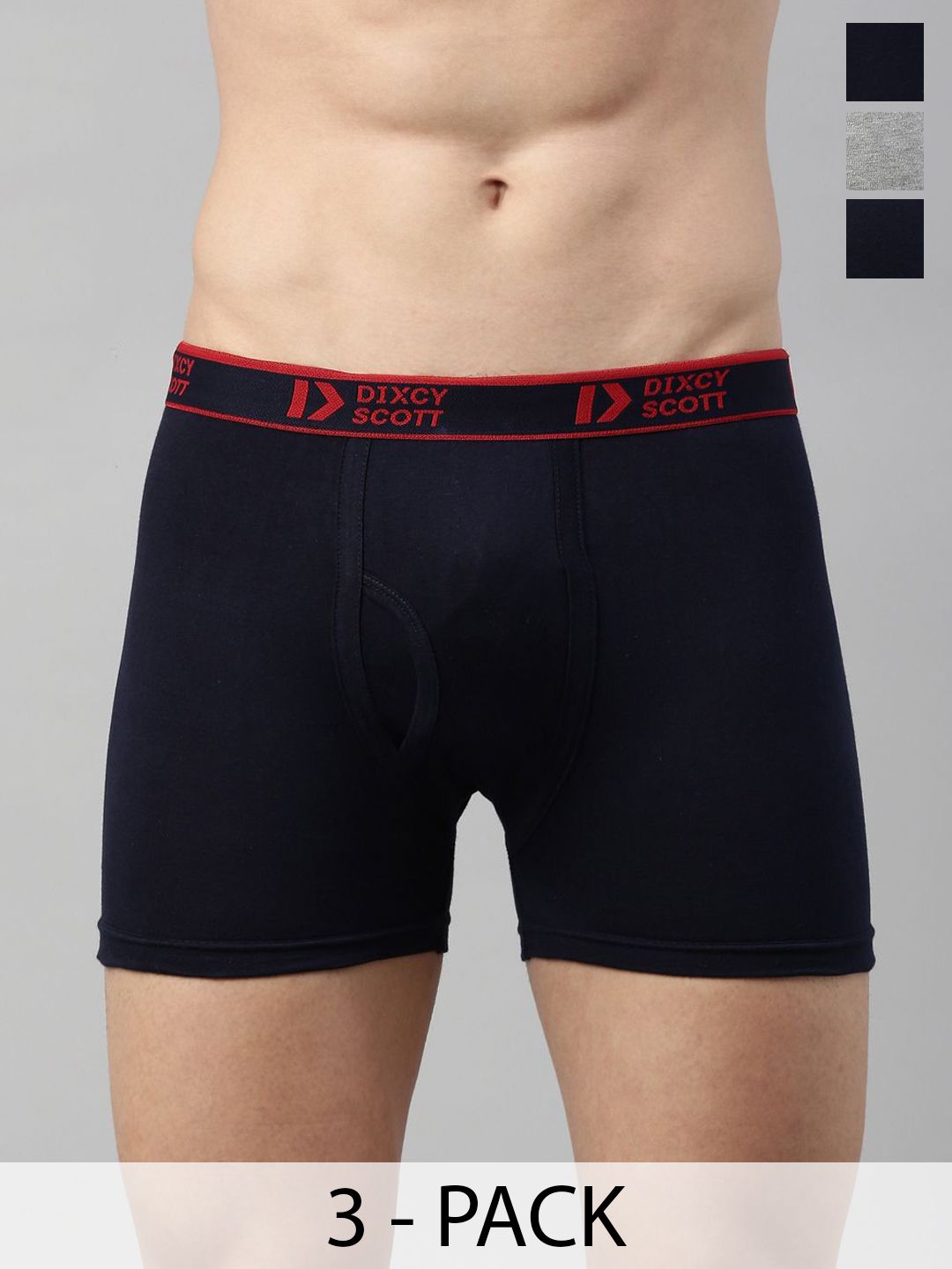 Dixcy Scott Originals 3-Pcs Pure Combed Cotton Mid-Rise Trunks CROSS-TRNK-P3, NVGMBL-picture-23
