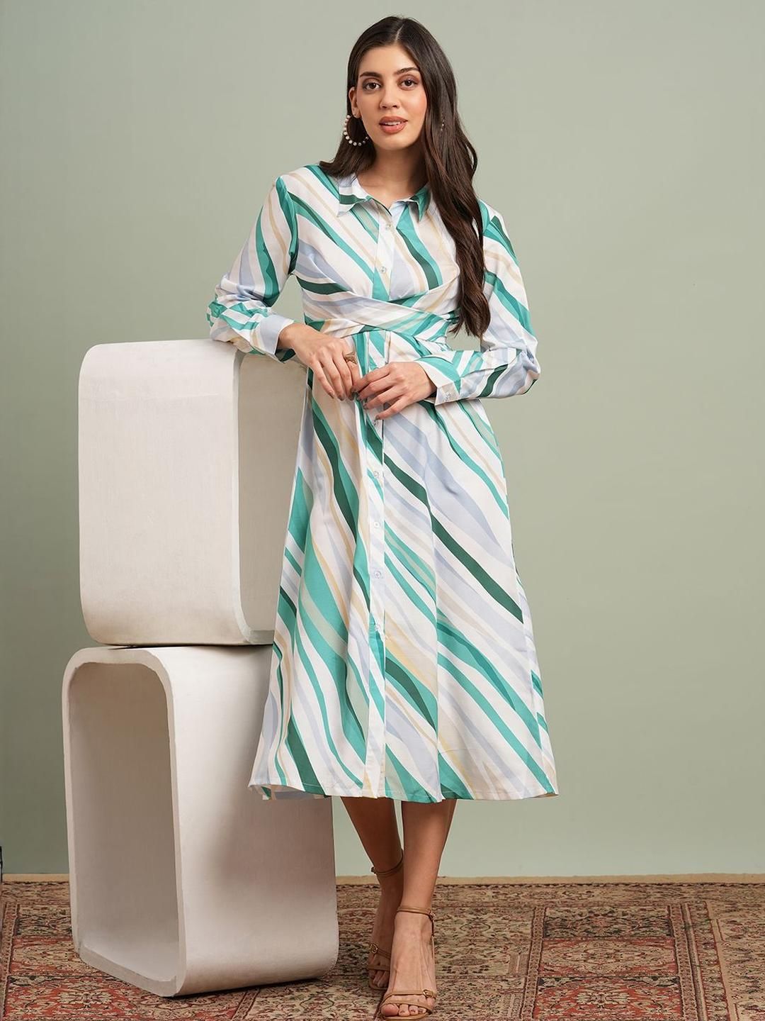 Globus Print Shirt Midi Dress