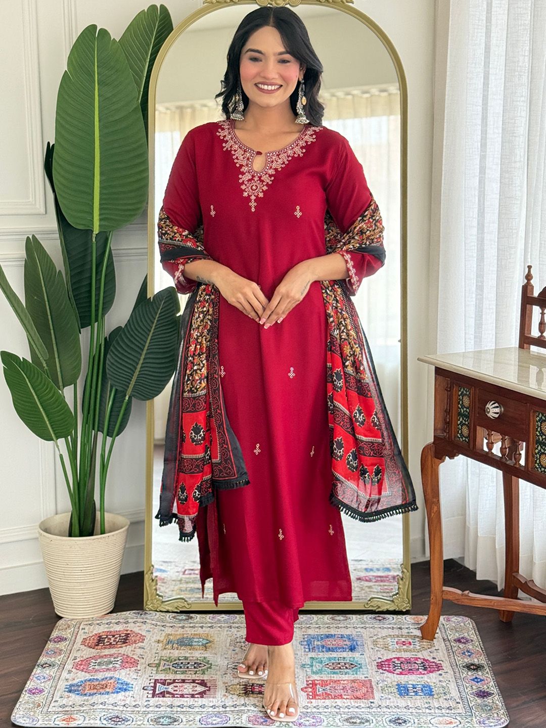 KALINI Women Ethnic Motifs Printed Kurta with Trousers & Dupatta