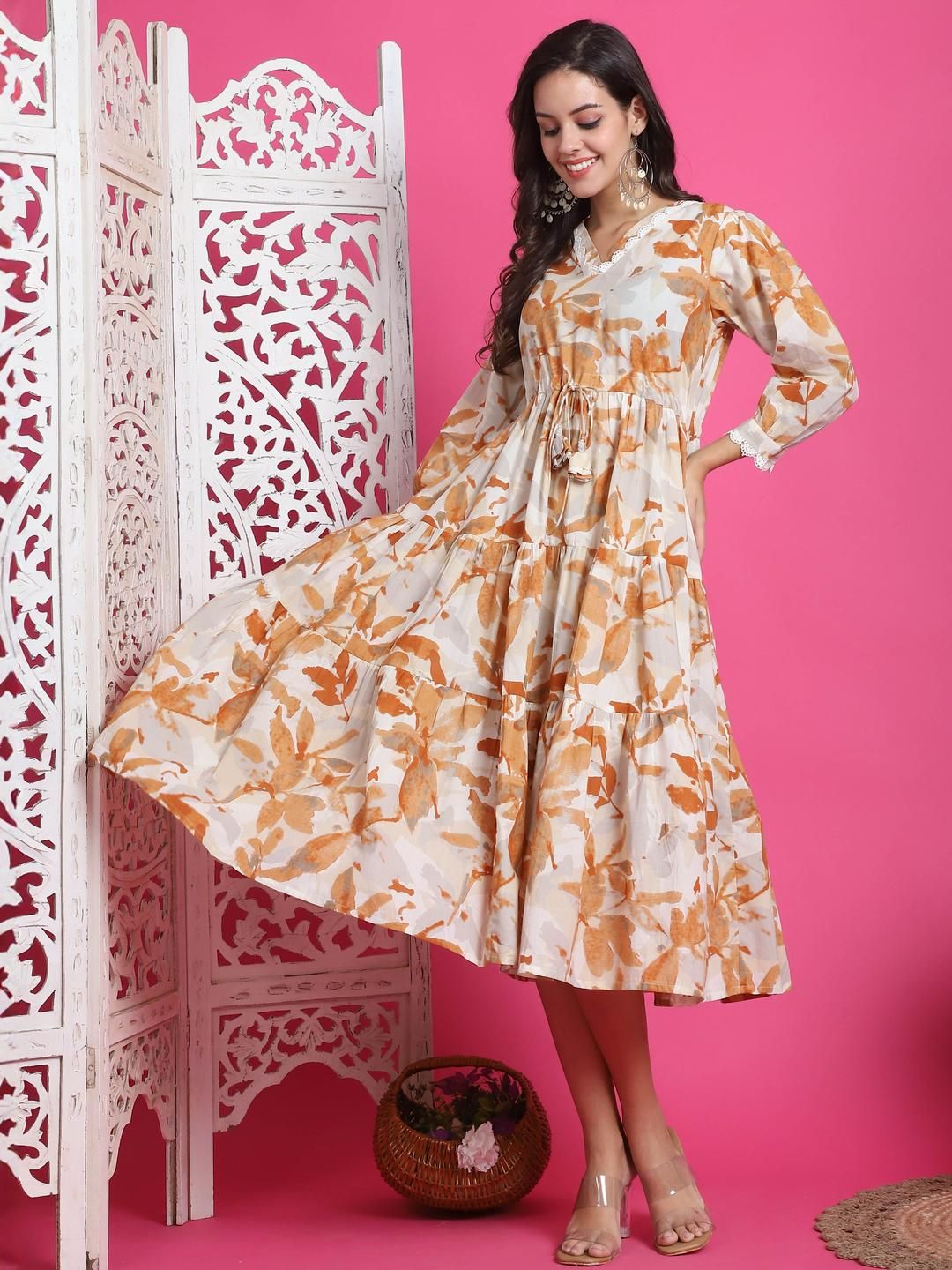 KALINI Floral Print A-Line Dress-picture-40