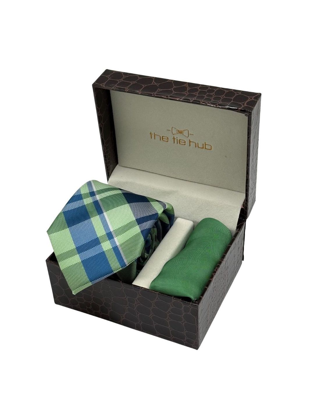 The Tie Hub Men Accessory Gift Set Of Checkered Necktie With Pocket Square-picture-49
